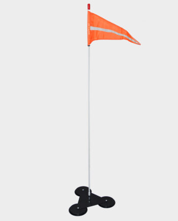 Safety Flag 6ft White Stick & Triple Mag Kit | Buggy Whip Triangle Orange Pennant Reflective Strip